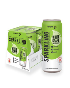 Pokka Sparkling Water White Grape Sleek Can - Carton