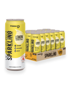 Pokka Sparkling Water Lemon Sleek Can - Carton
