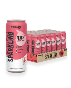 Pokka Sparkling Water Peach Sleek Can - Carton