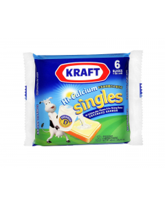 Kraft Hi-Calcium Singles Cheddar Cheese 6 Slices - Carton