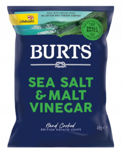 Burts Sea Salt & Malt Vinegar Potato Chips -  Carton