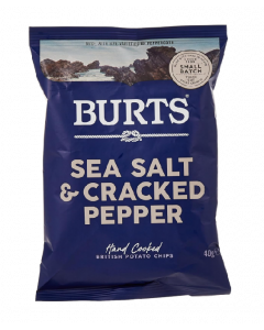 Burts Sea Salt & Crushed Peppercorns Potato Chips -  Carton