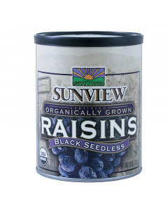 Sunview Organic Raisins Black Can - Case