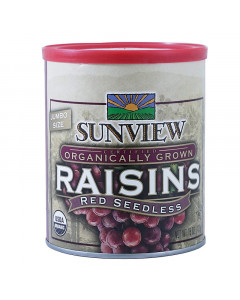 Sunview Organic Raisins Red Can - Case