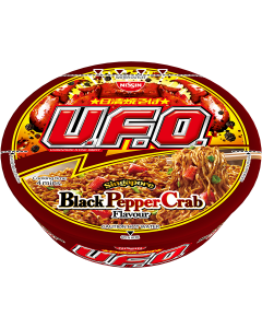 Nissin UFO Fried Ramen Black Pepper Crab Noodles - Carton