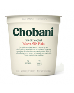 Chobani 4% Whole Milk Plain Yoghurt - Carton