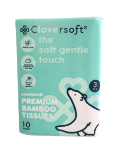 Cloversoft Unbleached Bamboo Pocket Tissues (10x10 sheets) 3 ply - Carton