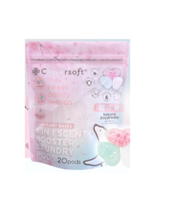 Cloversoft 4 in 1 Laundry Pods with Scent Booster 20p (Sakura) - Carton