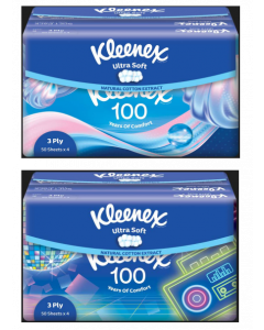 Kleenex 3-Ply Soft Pack 3Ply Limited Edition Facial Tissue 4 x 50's - Carton