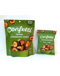 Confetti Lovely Mushroom Chips, Green Curry Mini Packs - Case
