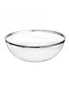 Sabert 14cm Clear Round Bowl Silver - Carton