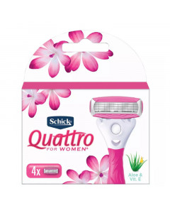Schick Quattro Razor For Women Blade Refill 4s - Case