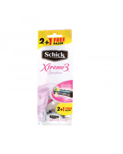 Schick Xtreme 3 Sensitive Razor Kit 2+1s - Case