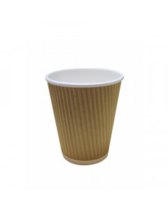 Brown Kraft Paper Ripple Wall Coffee Cups 8oz - Case