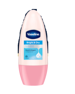 Vaseline Roll On (Glass) Bright & Dry (W) - Carton