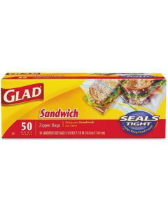 GLAD ZIPPER SANDWICH BAG 50'S - Carton