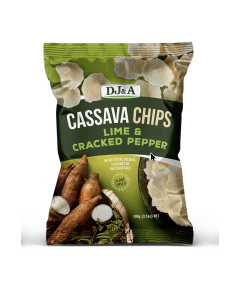 DJ&A Cassava Vegetable Chips Lime & Cracked Pepper - Carton