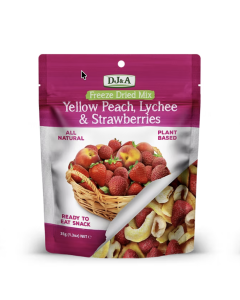 DJ&A Freeze Dried Yellow Peach, Lychee & Strawberries - Carton