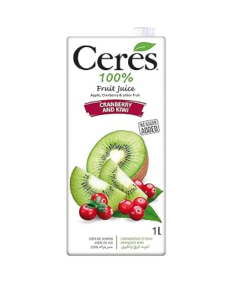 CERES FRUIT JUICE - CRANBERRY & KIWI - Carton