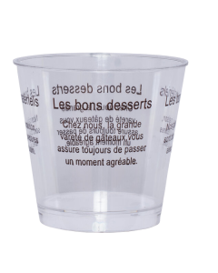  CUP DESSERT BROWN WORDING HX-P 25PC - Carton