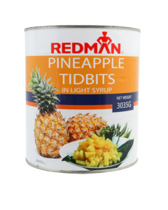 REDMAN CANNED PINEAPPLE TIDBITS - Carton