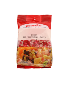 REDMAN DECOR RED/WH/PINK HEARTS REDMAN - Carton