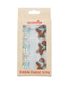 REDMAN DECOR ICING SNOWMAN GINGERBREAD MAN BLUE - Carton