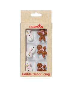 REDMAN DECOR ICING SNOWMAN GINGERBREAD MAN PINK - Carton