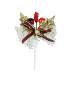 REDMAN DECOR ON PICK X'MAS LEAVE 8.5X5CM 3012 - Carton