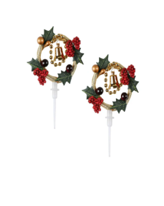 REDMAN DECOR ON PICK X'MAS WREATH 10.5X6.5CM - Carton