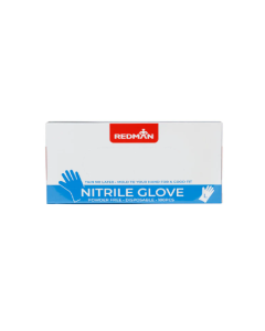 REDMAN GLOVES NITRILE BLUE(POWDER FREE) L 100PC - Carton