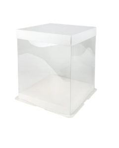 REDMAN PVC DISPLAY CAKE BOX WHITE 30X30XH25CM - Carton