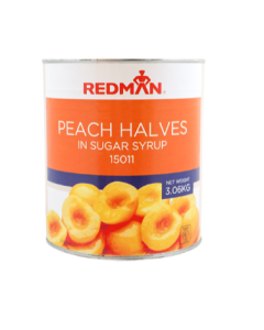 REDMAN PEACH HALVES IN SYRUP - Carton