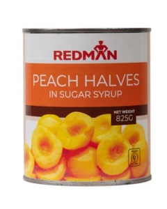 REDMAN PEACH HALVES IN SYRUP - Carton