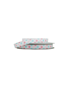 REDMAN RIBBON PINK BLUE POLKA 13MMX25M - Carton