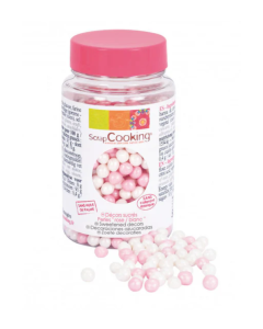 SCRAPCOOKING SPRINKLES PEARL WHITE PINK - Carton
