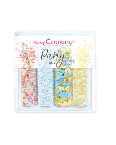 SCRAPCOOKING SPRINKLES SUGAR PARTY 4MIX - Carton