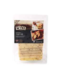 Wyke Farms Cheddar Black Pepper Slice - Carton
