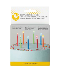 WILTON CANDLES COLOR FLAME 2" - Carton