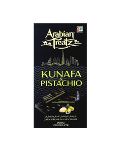 Arabian Treatz Premium Pistachio Kunafa Dark Chocolate 50g-Carton