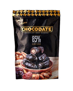 Chocodate 85 Percent Extra Dark Chocolate With Whole Almond 250g-Carton