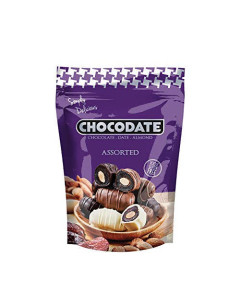 Chocodate Exclusive Assortment White Dark And Milk Chocodate With Almond 250g-Carton