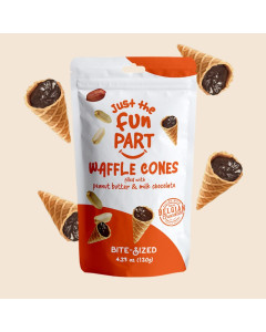 Fun Part Mini Waffle Cones with Peanut Butter & Chocolate 120g-Carton