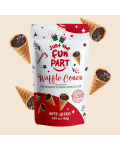 Fun Part Mint Dark Chocolate Waffle Cones 120g-Carton