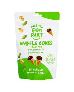 Fun Part Pistachio Cream & Milk Chocolate Waffle Cones 120g-Carton