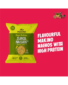 Makino High Protein Super Nacho Indian Chat Corn Soyabean Flax Seeds 60g-Carton