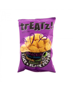 TREATZ! POTATO CHIPS –LIME & BLACK PEPPER 150G 12 PACKETS - CARTON