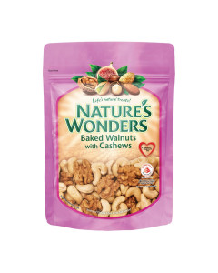NATURE’S WONDERBAKED WALNUTS WITHCASHEWS 150GMS 10 PACKETS X 6 BAGS-Carton