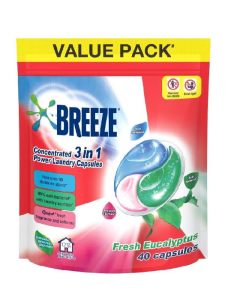 Breeze Fresh Eucalyptus 3-in-1 Power Laundry - Carton
