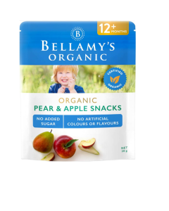 BELLAMY'S ORGANIC PEAR & APPLE SNACKS  - Carton